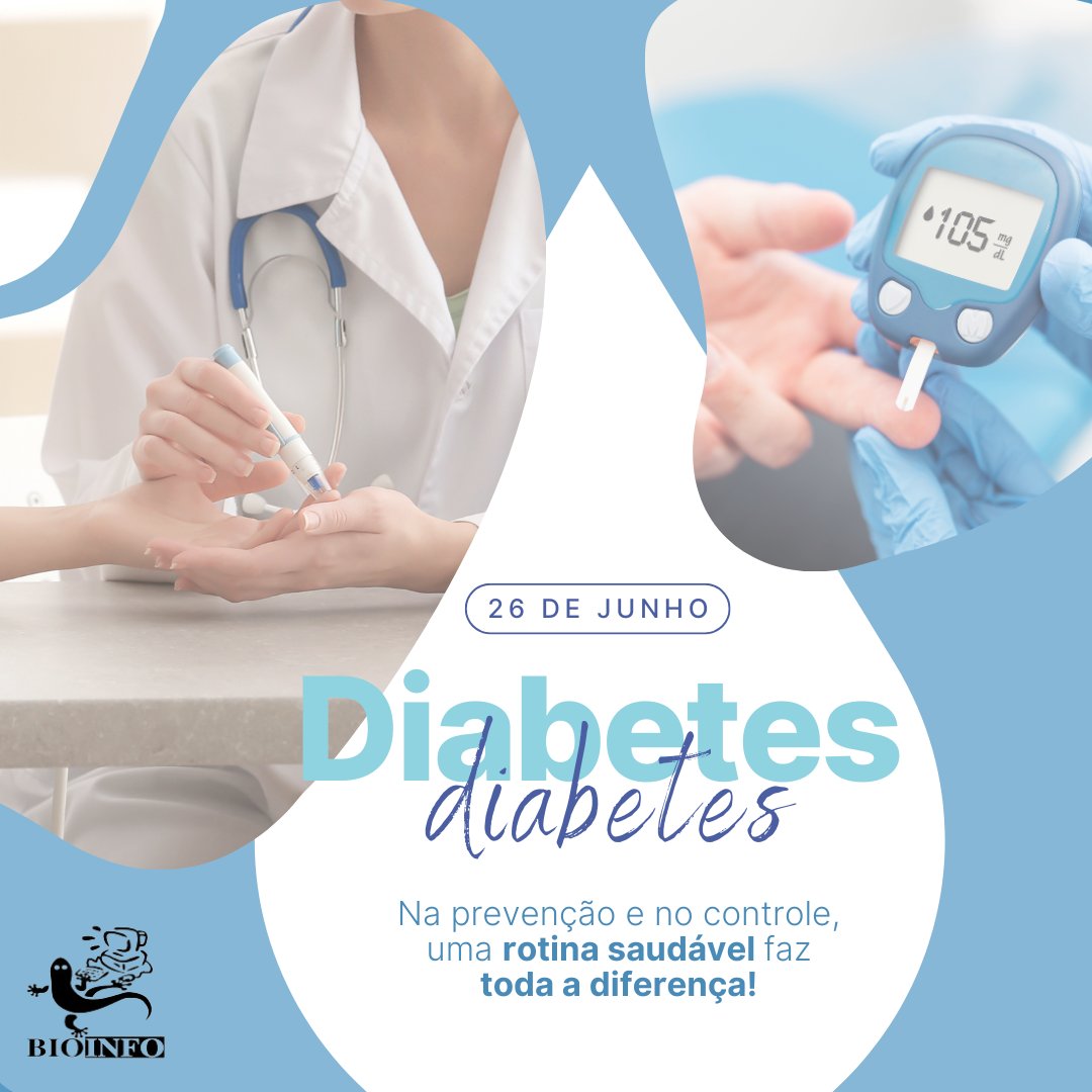 LabInfo_UFRJ's tweet photo. 26/6 é o Dia Nacional da Diabetes!
A doença afeta cerca de 20 milhões de brasileiros https://t.co/mrXJRQgBmw.br+https://t.co/htRCuNZiBa.br+9pt.wikipedia.org+9
Risco: genética + hábitos não saudáveis (alimentação ruim, sedentarismo, peso elevado)
#DiadoDiabetes #Saúde #Prevenção https://t.co/pdHZqGlTF8
