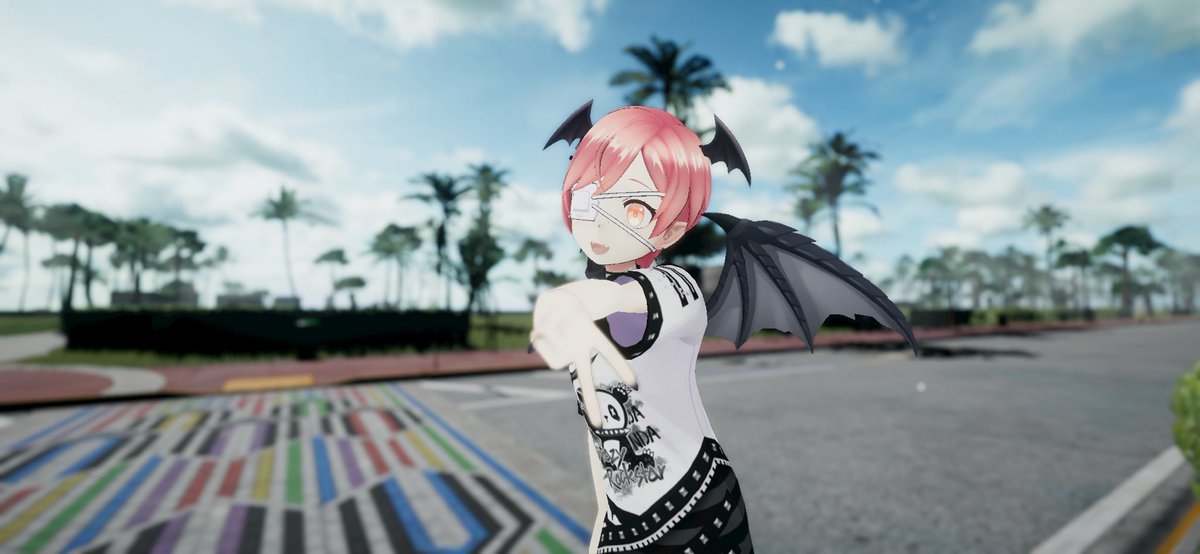 Batgirlazuki's tweet photo. Azuki took a stroll downtown today~ 🏢❤️

Do you prefer downtown cities or rural countryside? 👀 

#REALITYapp • #clusterへの要望 • #ClusterVR https://t.co/VZX1GHWsiW