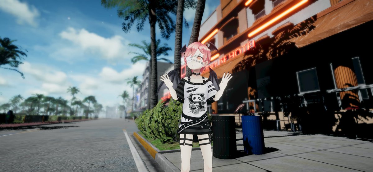 Batgirlazuki's tweet photo. Azuki took a stroll downtown today~ 🏢❤️

Do you prefer downtown cities or rural countryside? 👀 

#REALITYapp • #clusterへの要望 • #ClusterVR https://t.co/VZX1GHWsiW