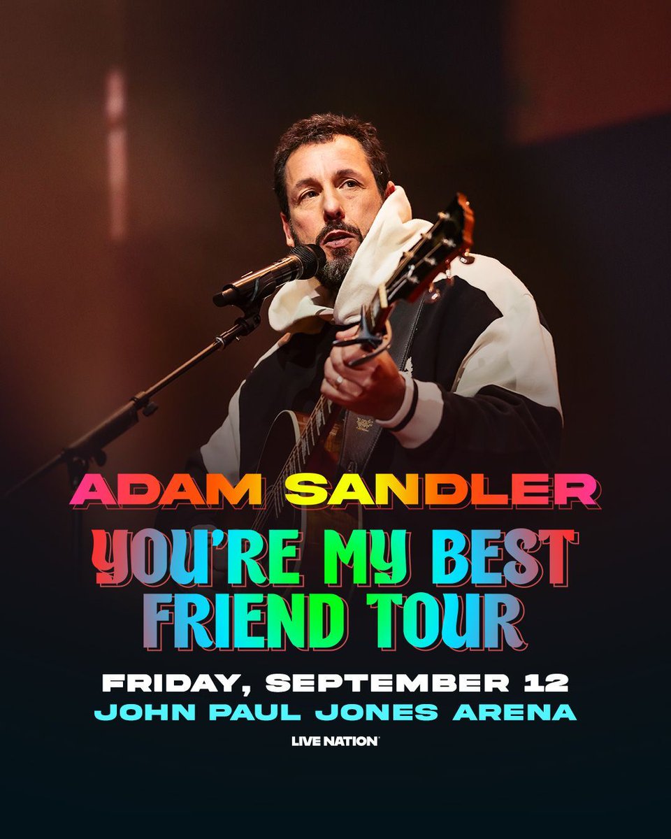 Adam Sandler brings the You’re My Best Friend Tour to John Paul Jones Arena on September 12th!
🎟️Grab presale tickets TODAY at 12PM with code JPJAM
Find your seats here: buff.ly/HT1ajAN 

#presale #cville #uva