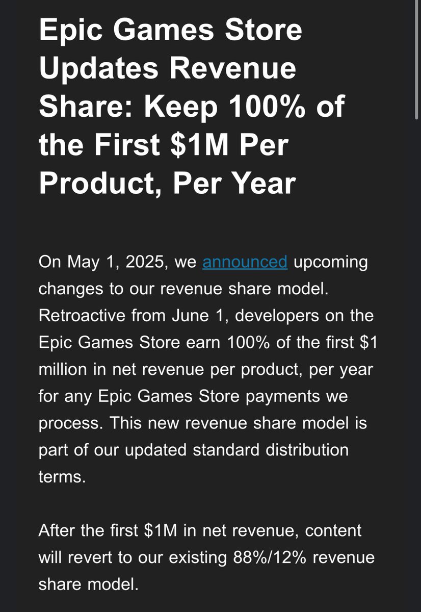 DevlockDaDragon's tweet photo. Epic Games has its problems but the way they treat and support developers cannot be matched. I understand steam is sometimes easier but if you want to support indie devs to the fullest consider buying from Epic so they don’t lose 30%. https://t.co/du6azL0pGs