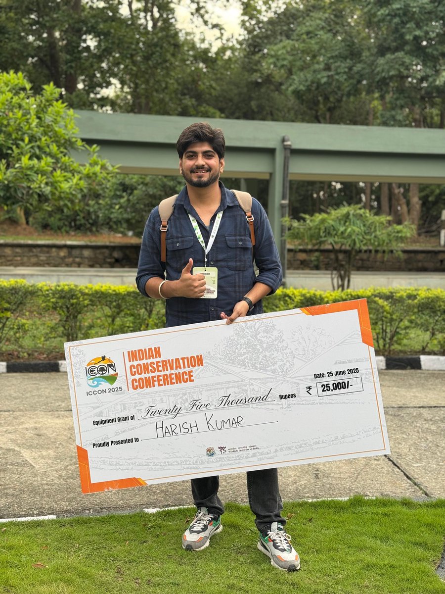 pdfiisermohali's tweet image. 🎉 Big congratulations to Harish (@HarishKaushik97) from @minivets lab for receiving a generous equipment grant at @iccon_india 🐦.
This will support his nest monitoring work on Common Babblers. Exciting times ahead! 💚 #ecology #FieldResearch #Ornithology