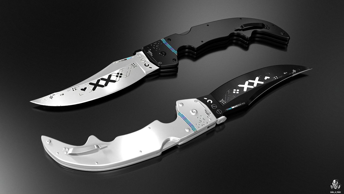 DUEL_x_TOXIC's tweet image. Falchion Knife | Printstream &amp;amp; Printstream reverse ⚪⚫.