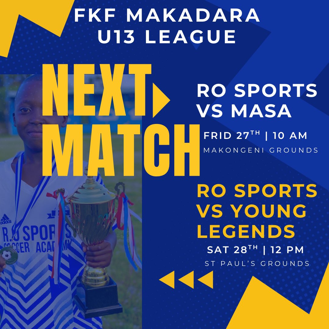 Upcoming U13 League Fixtures 📅
Back-to-back battles ahead ⚔️

#ROSports