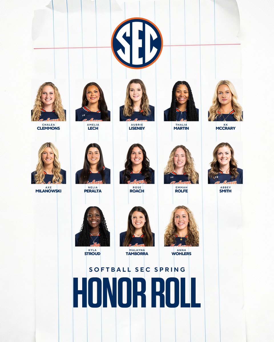 Smart Cookies 🍪

Congrats to our 2025 Spring SEC Academic Honor Roll selections! 👏

🔗: auburntige.rs/4kXzuEF

#WarEagle