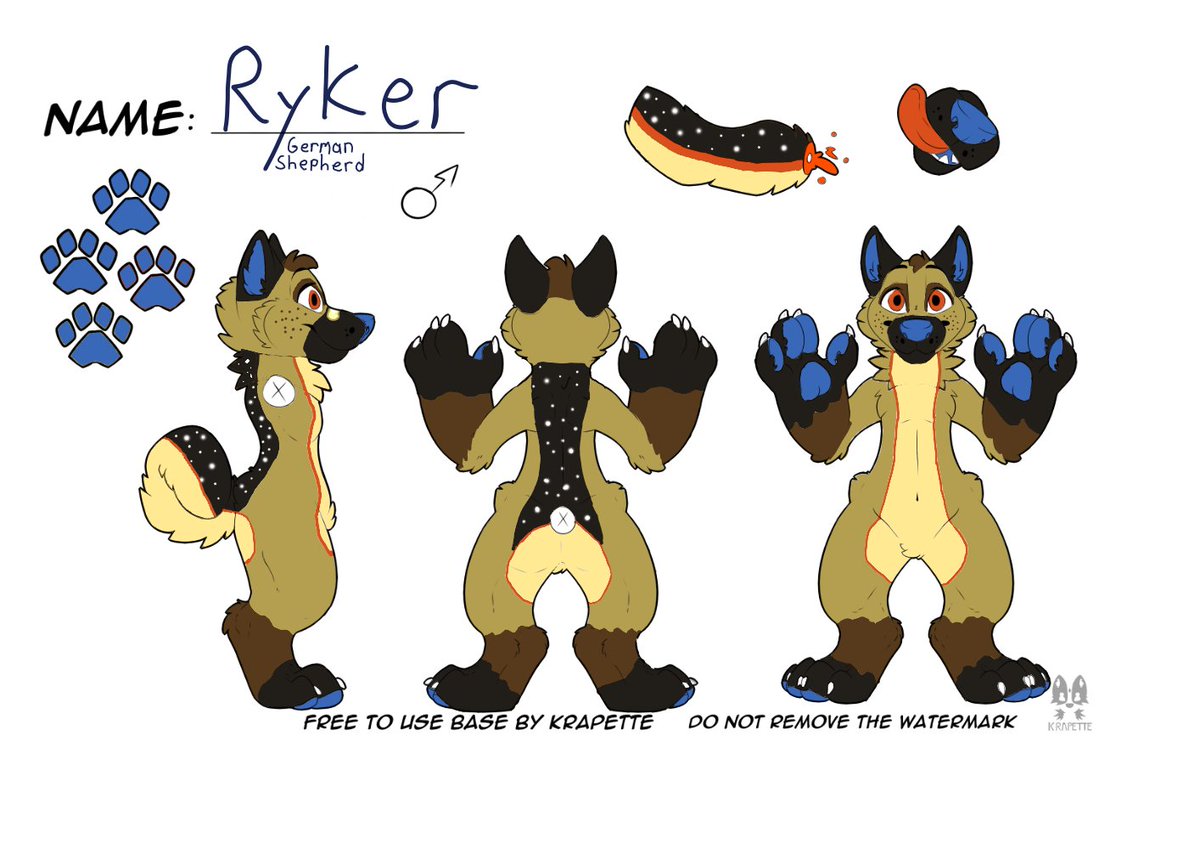 I think its about time to introduce yall to my new main Fursona, Ryker! I'm a German Shepherd now! :3c 

Pride art by <a href="/StarfexFennec/">Starfex</a>, go show em some love ❤️❤️