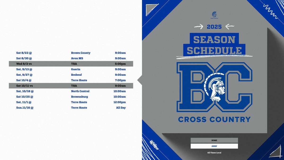bcxcrunners's tweet image. 🏃♂️🏃♀️ Our 2025 Cross Country season schedule is here! Mark your calendars and come support our Trojans as they race toward excellence! Home meets will not be at Graham Martin...locations TBA.