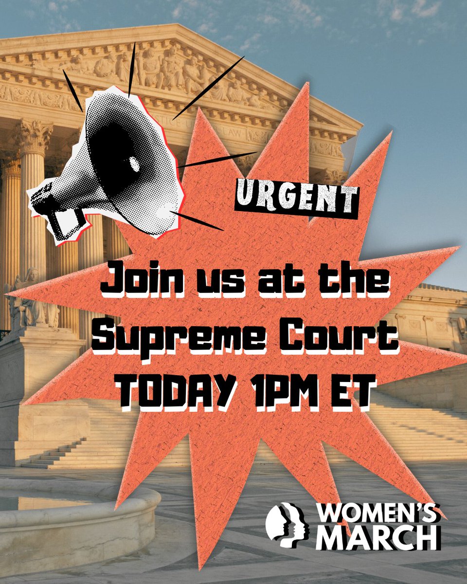 Urgent: SCOTUS just issued its devastating Medina decision—putting health care for millions at risk. Join us at the Supreme Court today at 1PM ET to stand with Planned Parenthood and demand healthcare for all.

RSVP at: act.womensmarch.com/signup/SCOTUS_…