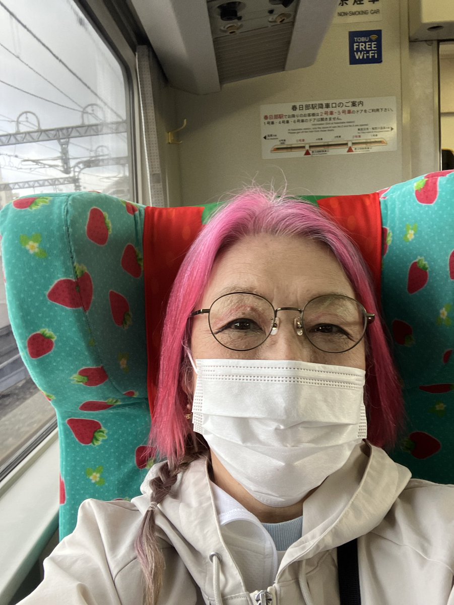 deava0's tweet image. 東武特急きぬに乗った。座席番号15の椅子だけ🍓いちごの模様だった。
座席番号1から16まであるけど車両によってはそんなに無い車両があり遭遇率低いの。ラッキー✌️
右側CD席は緑左側AB席は赤色のシートだよ。