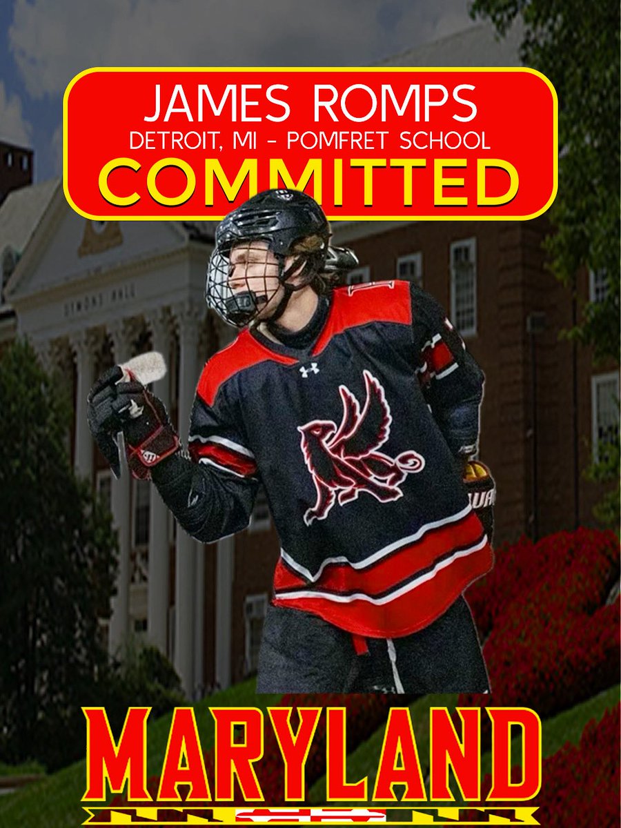 Another day another commitment. Help us welcome James Romps to College Park. James hails from Detroit and will be joining us from @pomfretbhockey #goterps