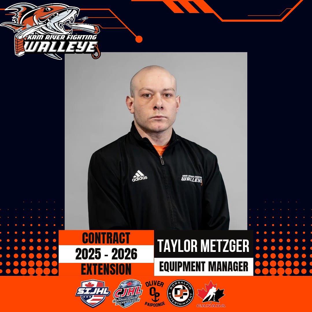 🚨 Bulldog is Back! 🚨

The Kam River Fighting Walleye are pleased to announce the signing of Trainer and Equipment Manager Taylor Metzger to a contract extension for the 2025-26 season.

Welcome back, Bulldog!
