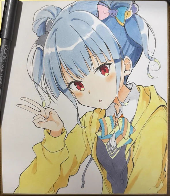 久しぶりのコピック色紙も