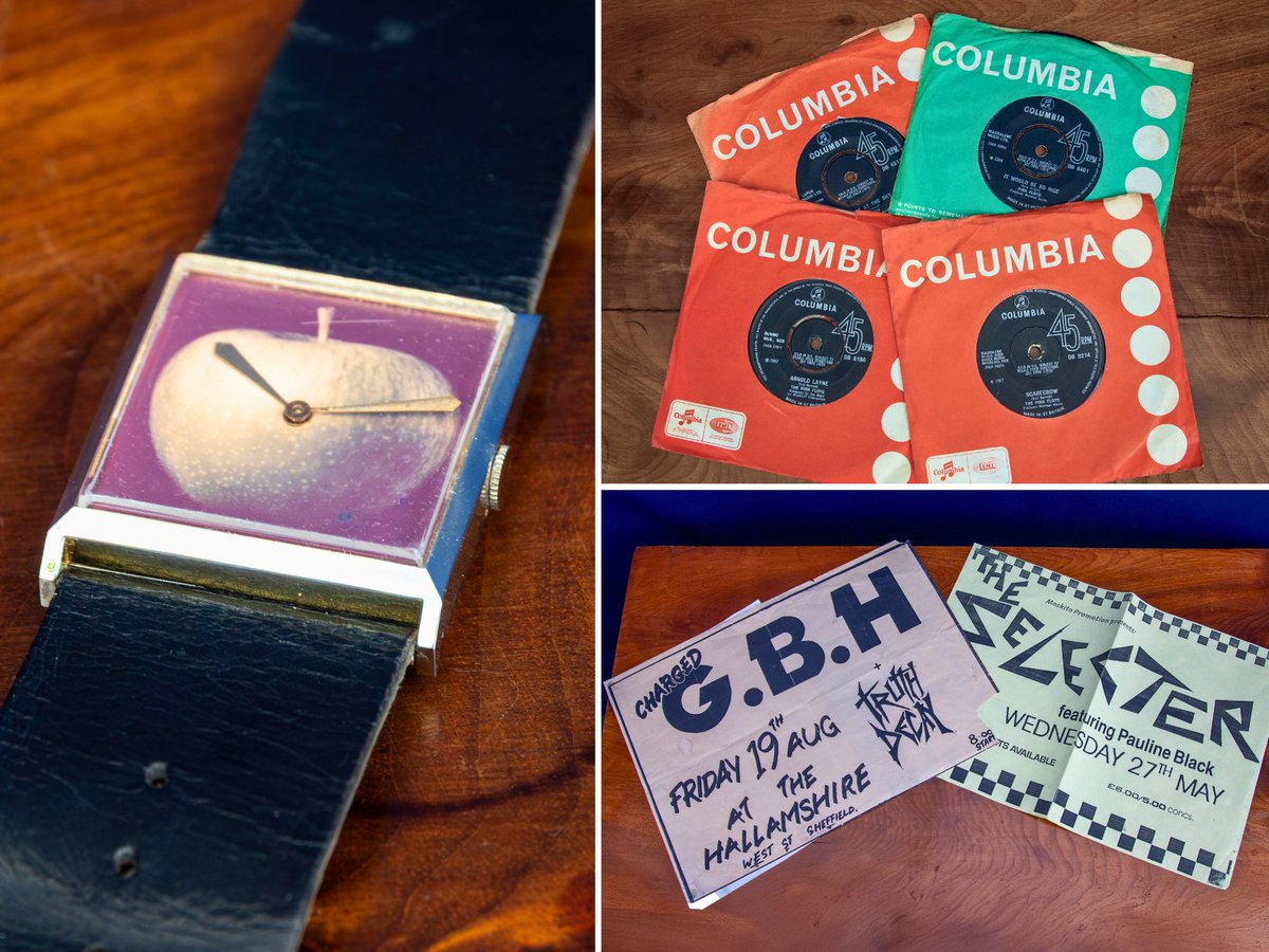 🎸🎥 Music and Film lovers, this one’s for you! Our upcoming Derby July Music Memorabilia Auction on the 2nd July is packed with iconic pieces — from a super-rare 1968 Apple Records watch and Girlschool stage-worn gear to collectable U2 vinyl, Pink Floyd singles and vintage