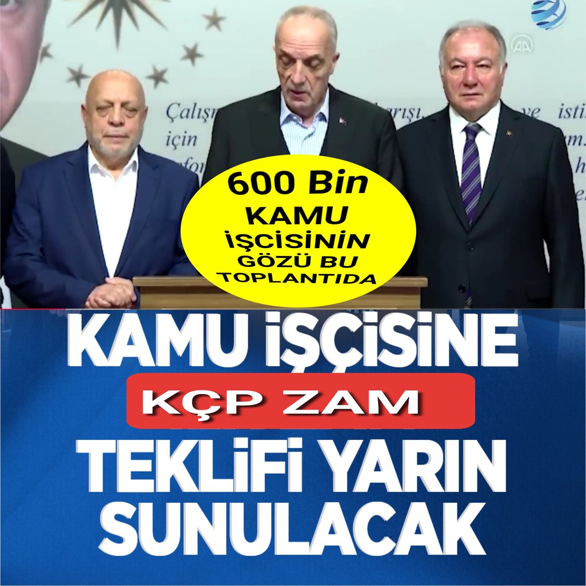 emekciabi's tweet photo. ☑️ KÇP 2. Zam teklif tarihi belli oldu.

🔹Kamudaki 600 bin işçisinin zam pazarlığında gözler yeni teklifte. Hükümet TÜHİS aracılığı ile, kamu işçisi için

🔹2. teklifini yarın saat 14.00'te verecek.

#TÜHİS #TÜRKİŞ #HAKİŞ #DİSK https://t.co/uZuiISo8I5