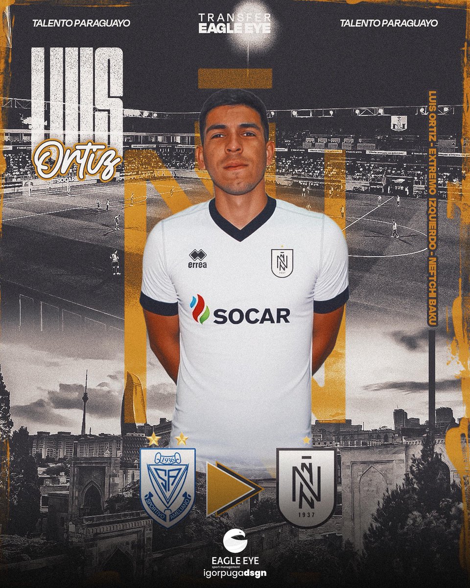 𝐓𝐑𝐀𝐍𝐒𝐅𝐄𝐑𝐄𝐍𝐂𝐈𝐀 𝐈𝐍𝐓𝐄𝐑𝐍𝐀𝐂𝐈𝐎𝐍𝐀𝐋 𝐄𝐀𝐆𝐋𝐄 𝐄𝐘𝐄✈️🦅

𝑳𝒖𝒊𝒔 𝑶𝒓𝒕𝒊𝒛 de Ameliano al Neftchi Baku PFK🇦🇿

Nuestro jugador pega el salto internacional 🚀

¡A romperla en Azerbaiyán, Luis! 💪
@luisortiz810_ 

#TransferenciaInternacional #EagleEye