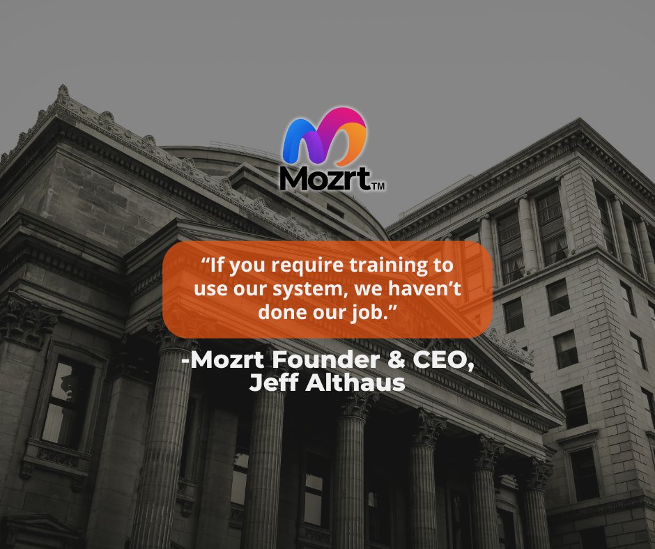 Mozrt_Inc's tweet photo. "If you require training to use our system, we haven’t done our job." – Jeff Althaus, CEO &amp; Founder, Mozrt

Because great tech doesn’t slow you down. It gets out of your way.

https://t.co/TidWNRCqJ4 https://t.co/1DzsQi2UNx