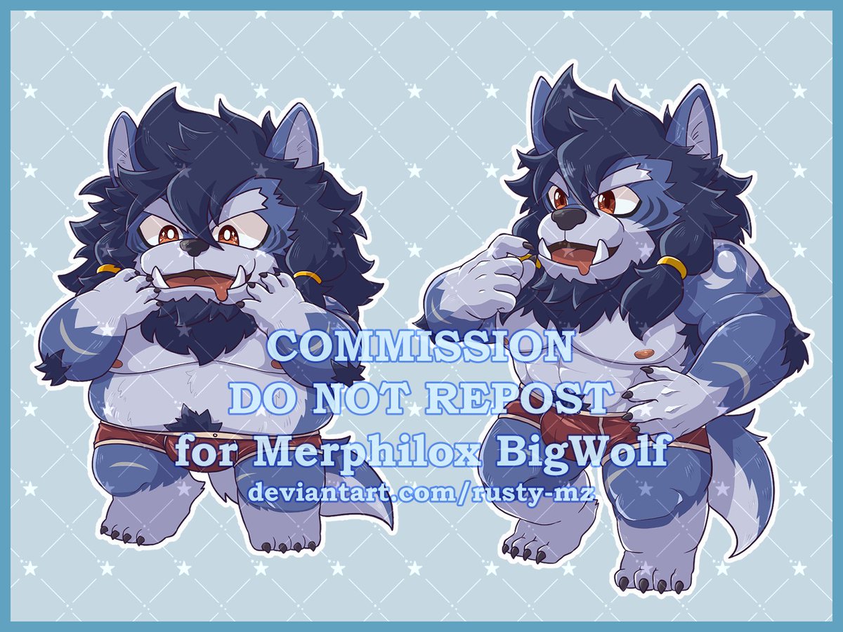 BigWolf when he sees something delicious 🍴
Planning to turn this into a mini standee soon!  

Commission art by <a href="/ShdwMz/">MZ - Commission OPEN -</a> 
thank you so much, it's super cute! ❤️