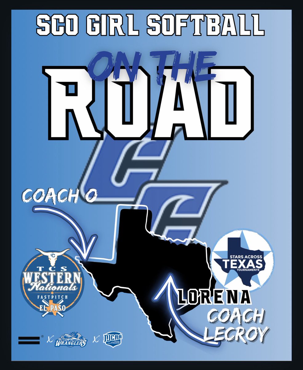 Cisco College Softball (@ciscocollegesb) on Twitter photo 🤠ON THE ROAD🤠
<a href="/TheCoachLeCroy/">The Coach LeCroy🥎</a> will be in Lorena, Tx
<a href="/CoachOCisco/">CoachOCisco</a> will be out West at the TC Nationals in El Paso!
DM Us your schedule!!!
#ScoGirlSB 🤠ON THE ROAD🤠
<a href="/TheCoachLeCroy/">The Coach LeCroy🥎</a> will be in Lorena, Tx
<a href="/CoachOCisco/">CoachOCisco</a> will be out West at the TC Nationals in El Paso!
DM Us your schedule!!!
#ScoGirlSB