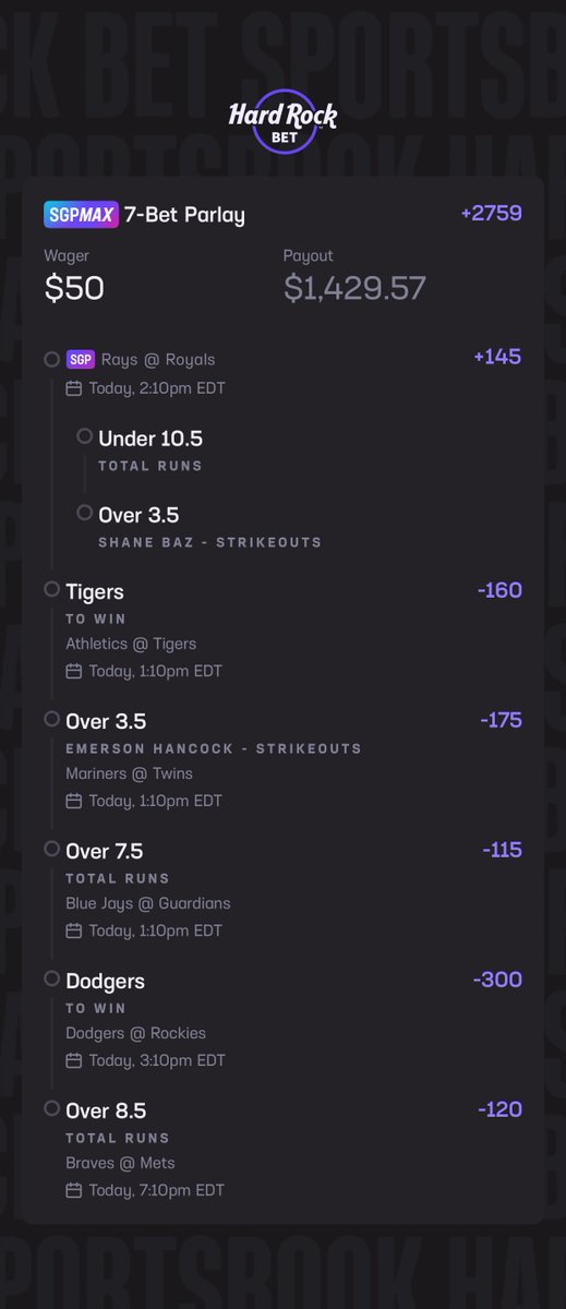 Trident_DFS's tweet image. Today's MLB lotto ⚾️

$100 to 2 people who LIKE + RT ❤️

#GamblingTwitter | #MLB