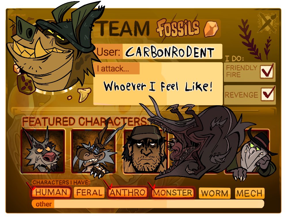 carbonrodent's tweet image. Hi, Im going to be active on Artfight like everyone else :)