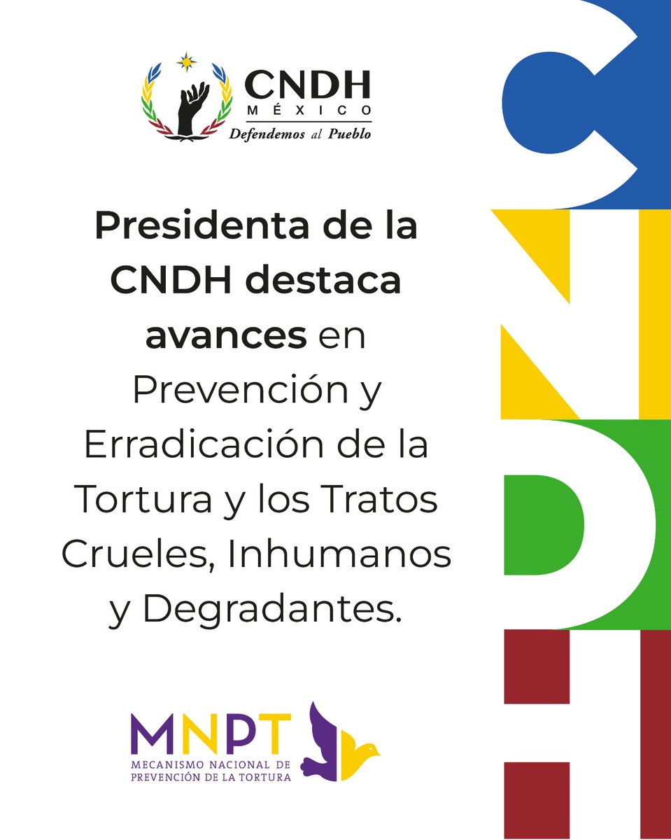 CNDH's tweet photo. Durante la inauguración del conversatorio “Día Internacional de Apoyo a las Víctimas de la Tortura”, la presidenta de la #CNDH, Mtra. @RosarioPiedraIb  destacó avances en la prevención y erradicación de la tortura y los tratos crueles, inhumanos y degradantes. 

🔗Conoce más: https://t.co/RW3fCGiusU

#DefendemosAlPueblo 
#MéxicoSinTotura