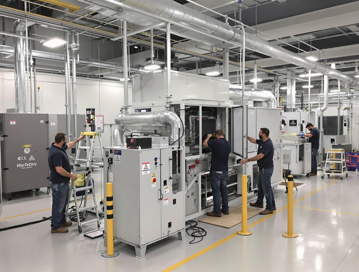 Behind the scenes: Our engineers maintaining AHUs for top air quality &amp; system reliability. Got a maintenance question? Reply below!

#BuildingMaintenance #HVAC #TeamARC #London