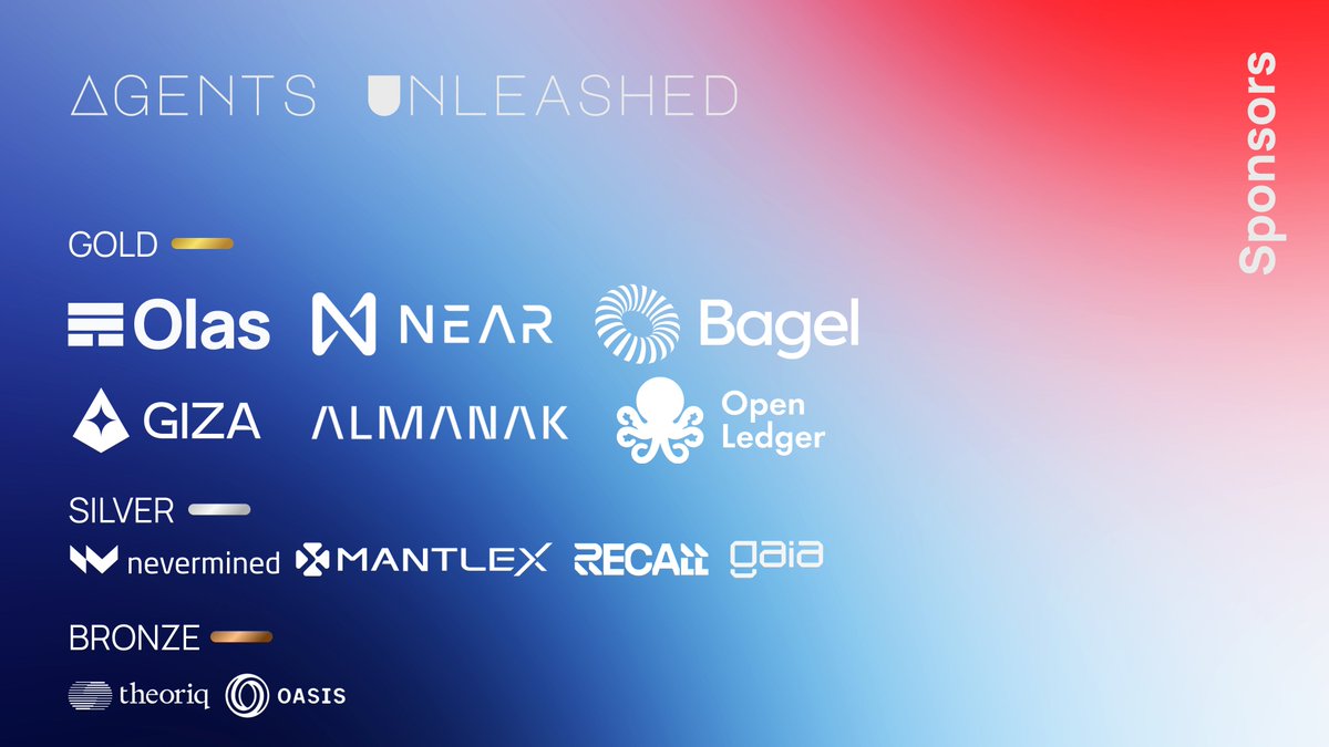 autonolas's tweet photo. Presenting the incredible sponsors behind Agents Unleashed in Cannes 🟪

These teams are building the future and helping make this event a reality.

🎟️ RSVP now: https://t.co/ppL7btLts1 https://t.co/pZk9AMGM5P