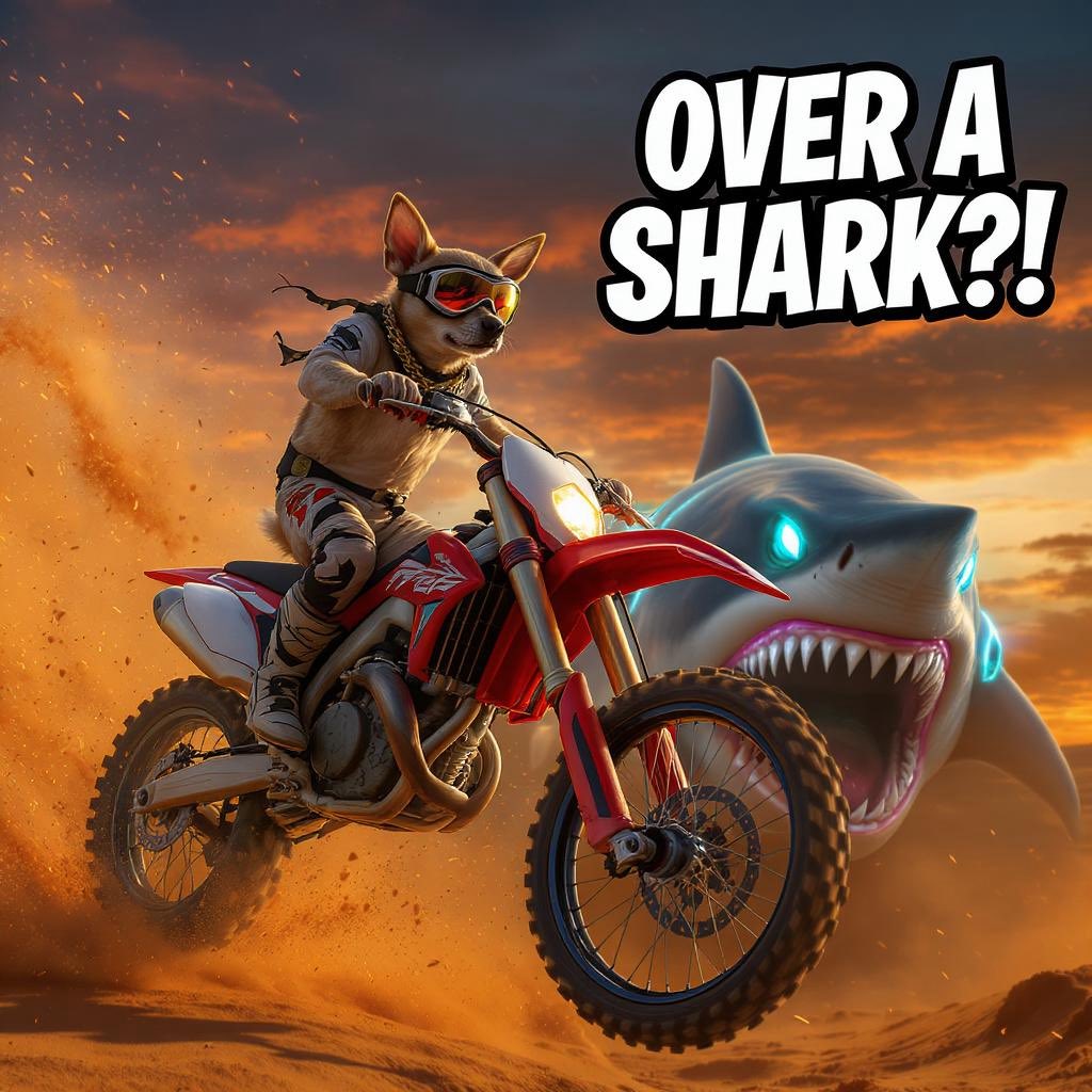 PapisChronicle's tweet photo. HE JUMPED OVER A CYBER SHARK.
No wires. No CGI. Just one dog, one ramp, and way too much confidence.
🎥 Watch before it breaks the internet: He JUMPED Over a SHARK. 🦈💀 What is going on?! #papichronicles #youtubeshorts
https://t.co/bglhEpJTOc
#PapiChronicles #AmericanBrainrot #SharkTok #DogStunt #SummerBreak #ViralShorts #WhatDidIJustWatch