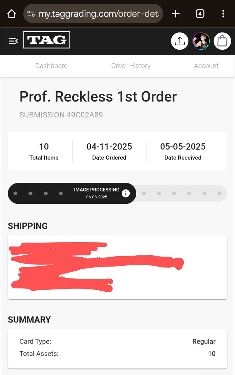 prof_reckless's tweet image. Hey @TAGgrading  How long does "image processing" normally take per card? It's been 20 days for 10 cards?!