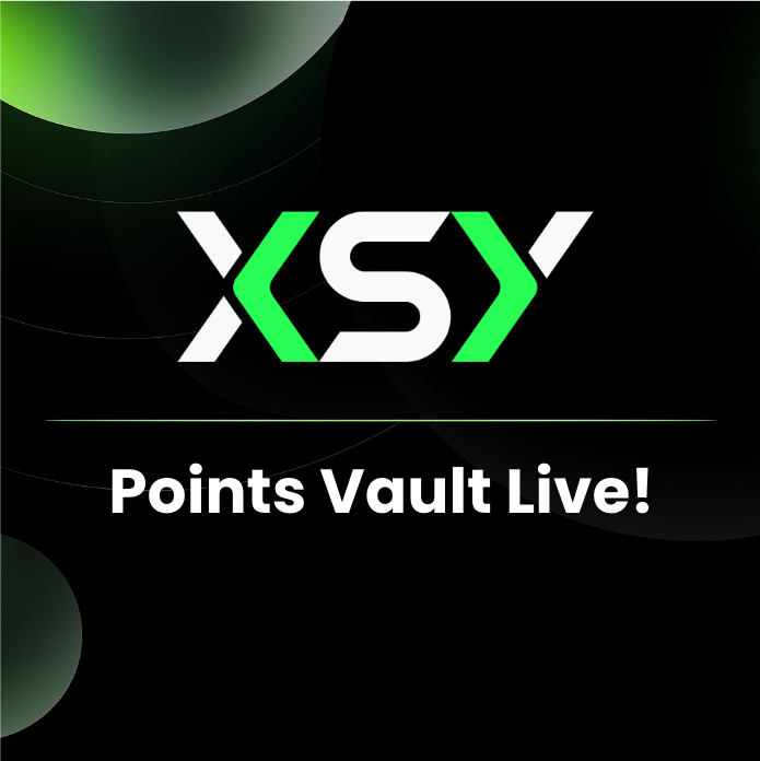 🚨 The XSY Points Vault has gone live! 🚨

This is a Premium tier points-earning activity - you will get the highest airdrop points boost from depositing in the xUTY Vault 🪩🍾

The xUTY you earn from the Points Vault will be convertible for the XSY governance token at launch!
