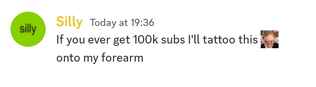 Help me out here folks. 100k Subs gets my face on Sillys arm, permanently!!
youtube.com/@kat.beanie?si…
#Minecraft #gaming #subscribe #tattoo #help