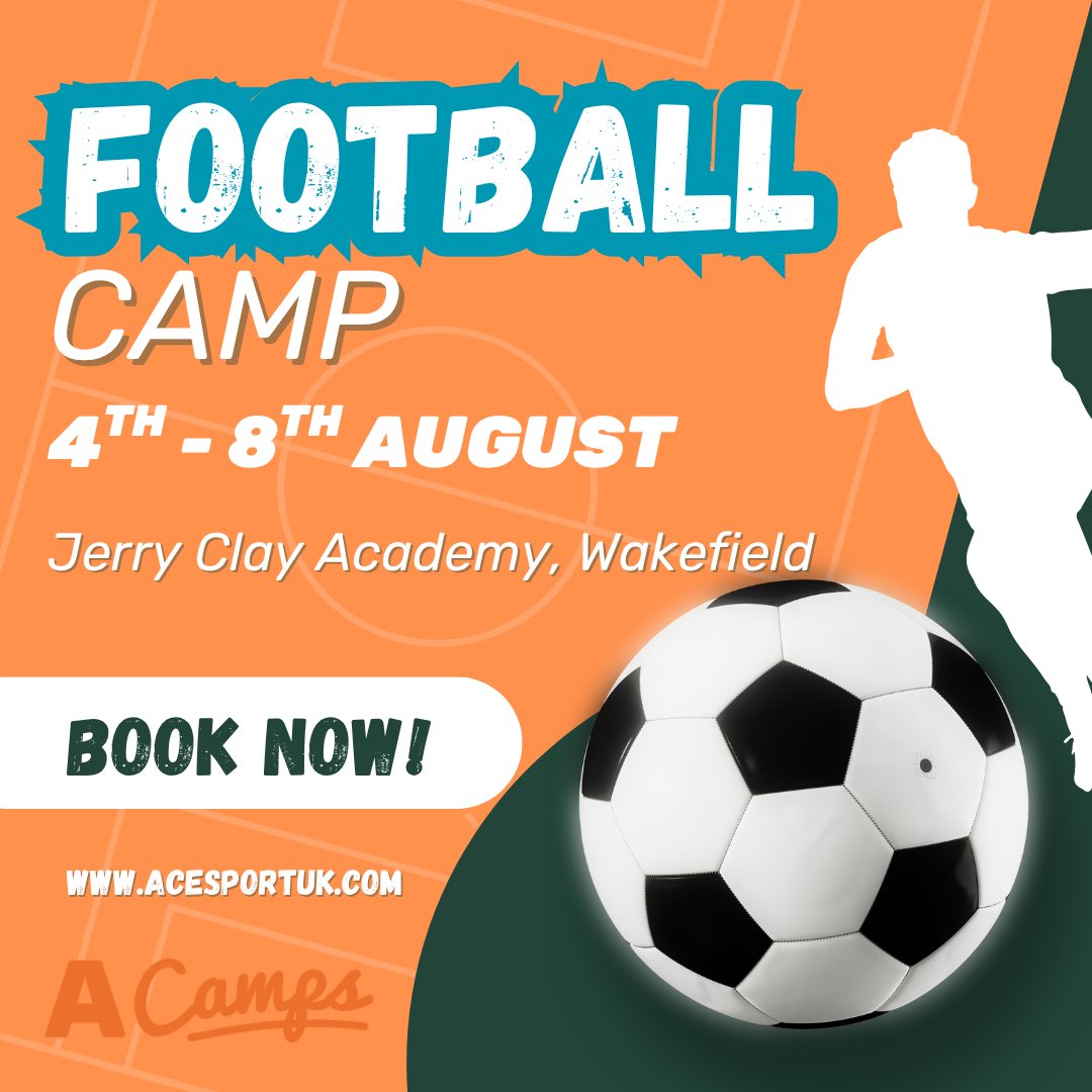 ⚽️ Football Summer Camp is back at <a href="/JCAWakefield/">Jerry Clay Academy</a>  🗓 4–8 Aug 2025 | ⏰ 9:30–3pm | 💷 From £18/day
🔥 Book now for early bird prices: acesportuk.com/camp-registrat…
#FootballCamp #ACamps #SummerFun