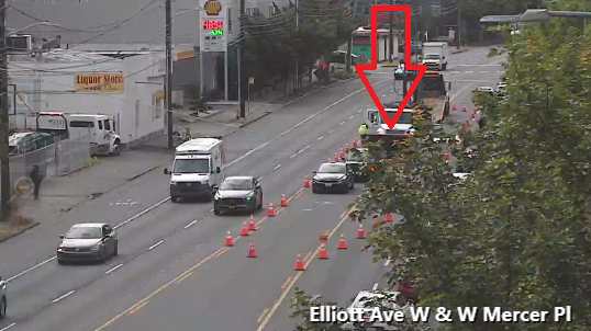 Đường bộ trên Elliott Ave W South of W Mercer PL