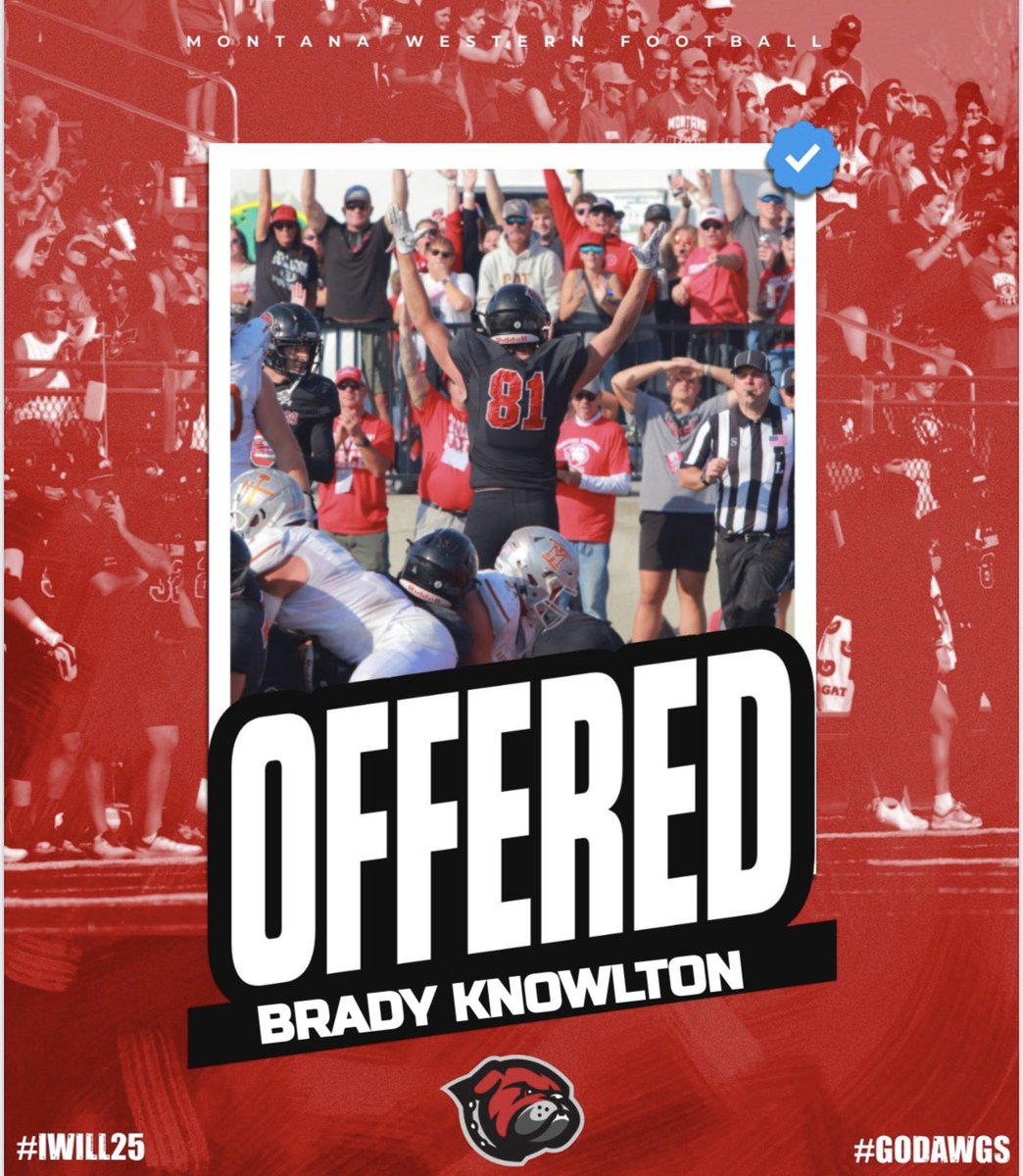 Brady Knowlton (@bradyknowlton50) on Twitter photo After a great call and conversation with <a href="/CoachWant/">Coach Wantland</a> I am blessed to receive an offer from <a href="/UMWFootball/">University of Montana Western Football</a> !
<a href="/chiawanafb/">Chiawana Football</a> <a href="/CoachSBOND/">Coach Bond</a> <a href="/NickFarman55/">Nick Farman M.S.</a> <a href="/BrandonHuffman/">Brandon Huffman</a> After a great call and conversation with <a href="/CoachWant/">Coach Wantland</a> I am blessed to receive an offer from <a href="/UMWFootball/">University of Montana Western Football</a> !
<a href="/chiawanafb/">Chiawana Football</a> <a href="/CoachSBOND/">Coach Bond</a> <a href="/NickFarman55/">Nick Farman M.S.</a> <a href="/BrandonHuffman/">Brandon Huffman</a>