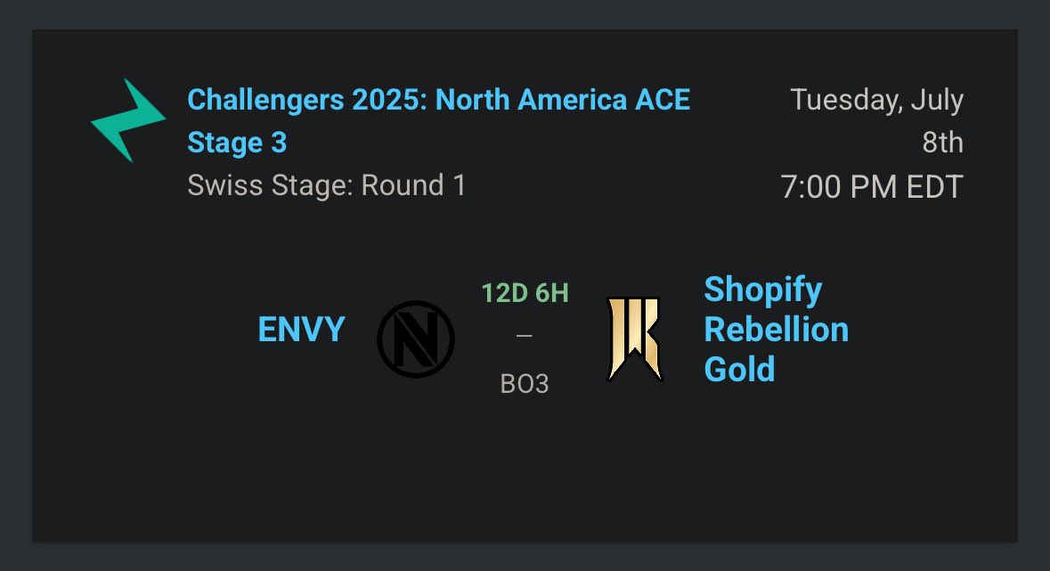 through a stroke of luck, we’ve made it to challengers again!

2 teams couldn’t field a roster, so us + NBG were added

we will play ENVY first who won last split— they’re an insane team, hard first match but we’re super excited &amp; grateful for this opportunity to compete in T2 ❤️