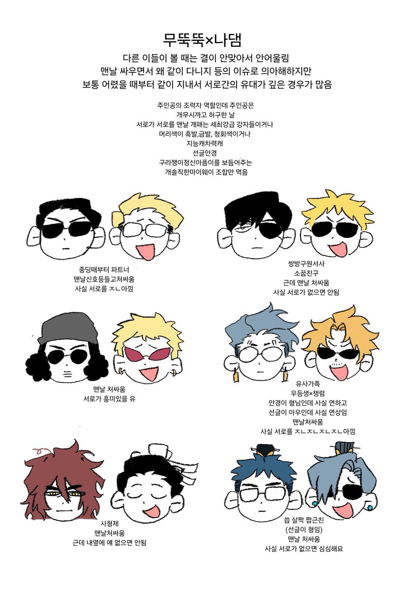 제 장르별 시피취향표