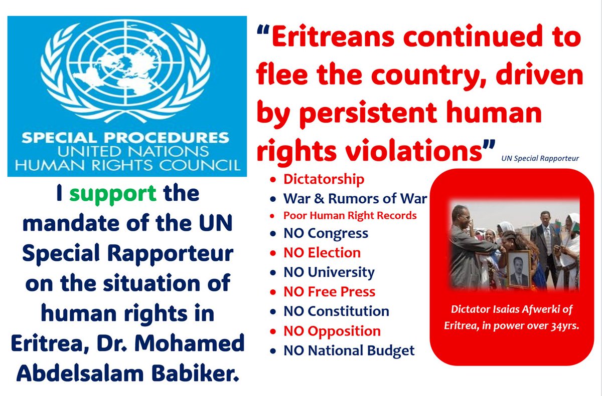 Awet Tsehaye (@tsehayeawet) on Twitter photo The Eritrean people deserve to have a voice. I support the mandate of the UN Special Rapporteur to Eritrea.
<a href="/UN_SPExperts/">UN Special Procedures</a>
<a href="/antonioguterres/">António Guterres</a>
<a href="/RSF_inter/">RSF</a>
<a href="/FreedomofPress/">Freedom of the Press</a>
<a href="/hrw/">Human Rights Watch</a>
<a href="/EUparliament/">European Parliament</a>
<a href="/EUCouncil/">EU Council</a>
<a href="/realDonaldTrump/">Donald J. Trump</a>
<a href="/SecRubio/">Secretary Marco Rubio</a>
<a href="/DrJPPham/">Dr. J. Peter Pham 🇺🇲</a>
<a href="/TiborPNagyJr/">Tibor Nagy</a>
undocs.org/en/A/HRC/59/24 The Eritrean people deserve to have a voice. I support the mandate of the UN Special Rapporteur to Eritrea.
<a href="/UN_SPExperts/">UN Special Procedures</a>
<a href="/antonioguterres/">António Guterres</a>
<a href="/RSF_inter/">RSF</a>
<a href="/FreedomofPress/">Freedom of the Press</a>
<a href="/hrw/">Human Rights Watch</a>
<a href="/EUparliament/">European Parliament</a>
<a href="/EUCouncil/">EU Council</a>
<a href="/realDonaldTrump/">Donald J. Trump</a>
<a href="/SecRubio/">Secretary Marco Rubio</a>
<a href="/DrJPPham/">Dr. J. Peter Pham 🇺🇲</a>
<a href="/TiborPNagyJr/">Tibor Nagy</a>
undocs.org/en/A/HRC/59/24