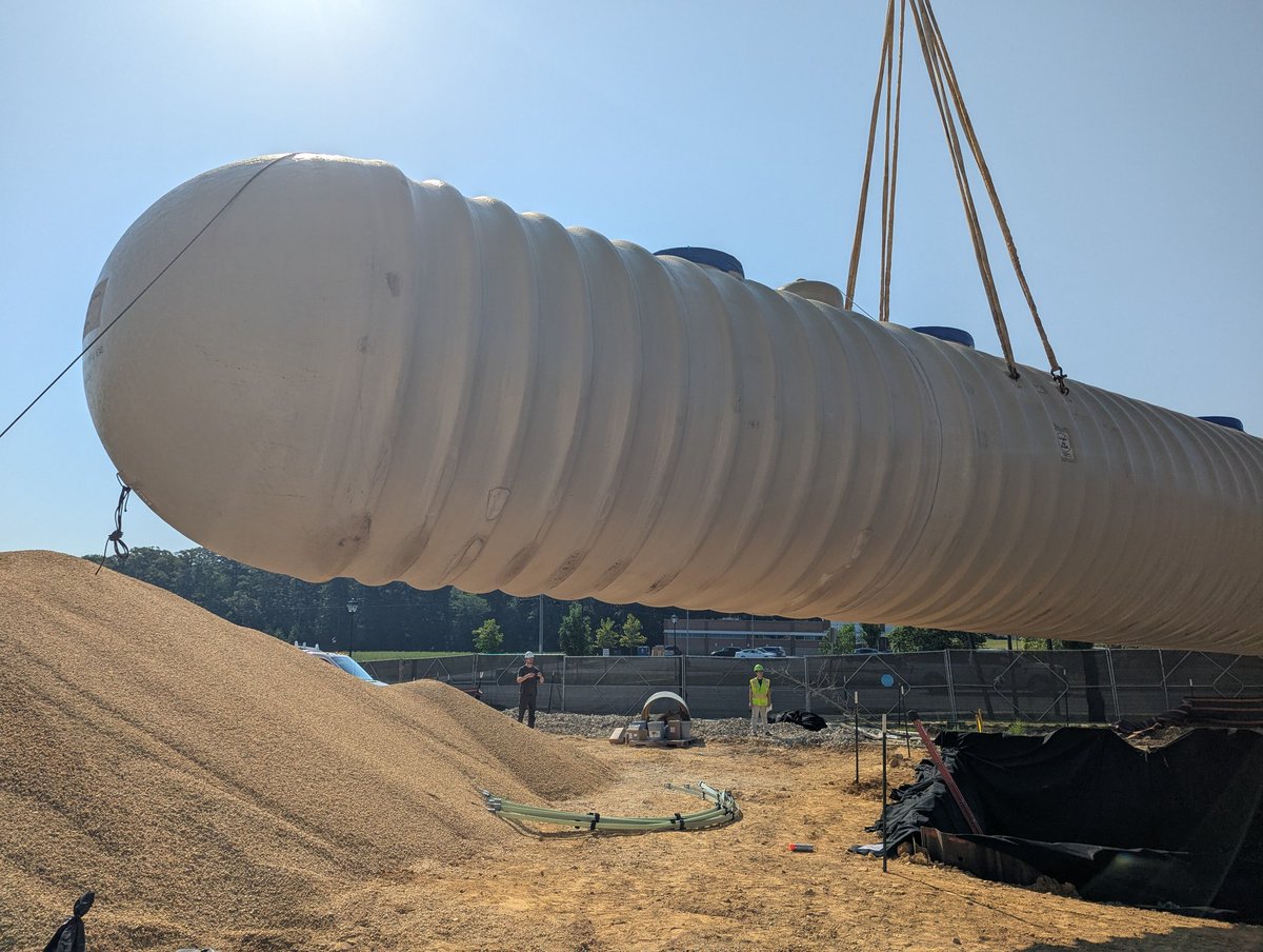 Work today. Two new 30,000 gallon fuel tanks in California, Md.