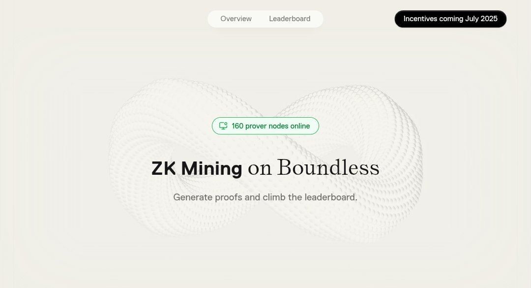 Get ready for the Boundless Incentivized Testnet in July! <a href="/boundless_xyz/">Boundless</a> will reward participants with 0.5% of the total supply. To climb the leaderboard, users must run a prover and accumulate cycles. Ranking will likely be based on total cycles proved.

However, with many users
