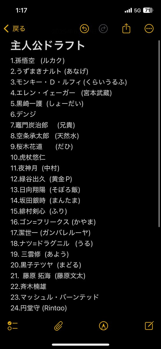 あと4人このメンツに食い込める人募集してます #主人公ドラフト