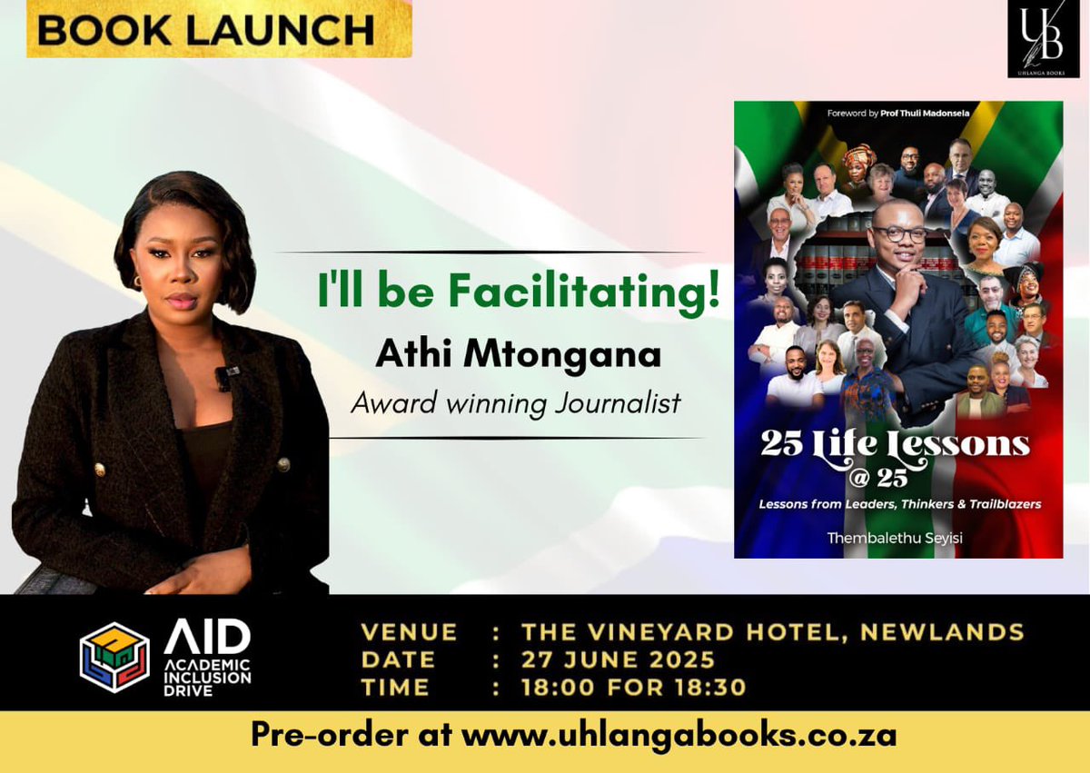 Justice_Seyisi's tweet image. 1 day to go! 🔔

This time tomorrow, we will be launching #25LifeLessons! 📚

Some more of the contributors who will be at the launch…👇🏾 #25LifeLessons #BookLaunch #CTLaunch 🇿🇦