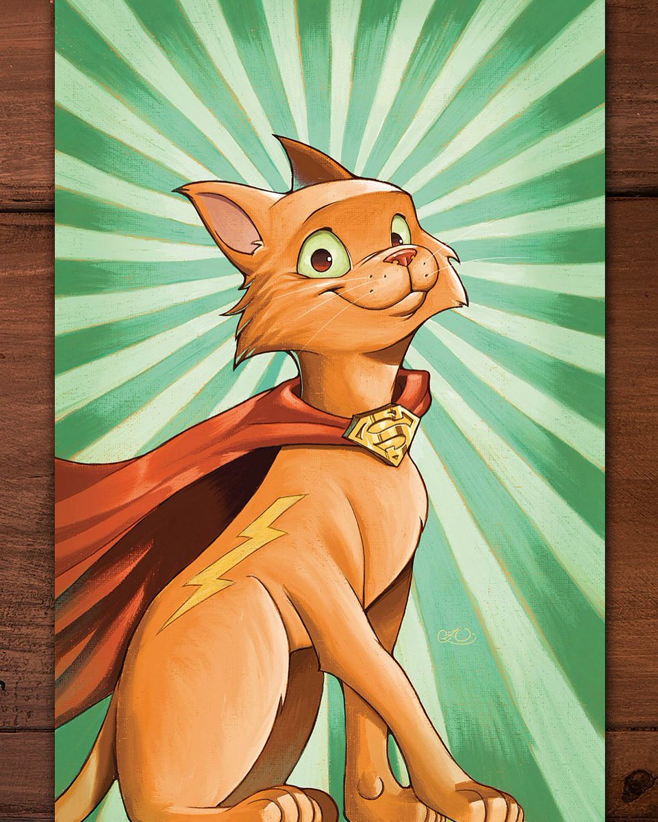 Upcoming cover for Supergirl 5, a Streaky to go along with my Krypto cover ! Coming this September to your LCS 😊 🐈