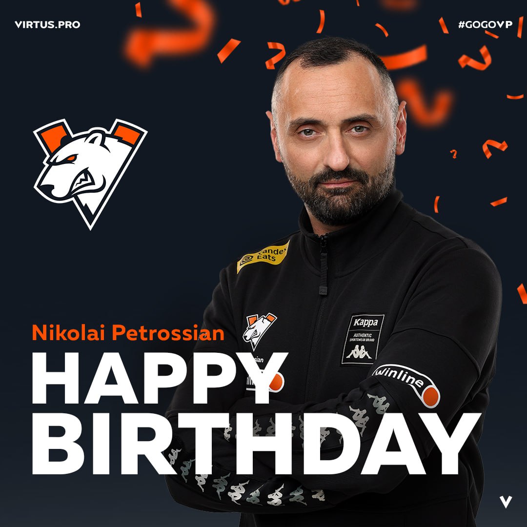 Virtus.pro (@virtuspro) on Twitter photo Today, the CEO of Virtus.рro <a href="/npetrosyan/">Nikolai Petrossian</a> is celebrating his birthday 🎉
Nikolai, we wish you to always be full of energy and ideas, and to find opportunities where others may not see them. May all your goals be achieved together with the big Bears team 🏆
#GOGOVP Today, the CEO of Virtus.рro <a href="/npetrosyan/">Nikolai Petrossian</a> is celebrating his birthday 🎉
Nikolai, we wish you to always be full of energy and ideas, and to find opportunities where others may not see them. May all your goals be achieved together with the big Bears team 🏆
#GOGOVP