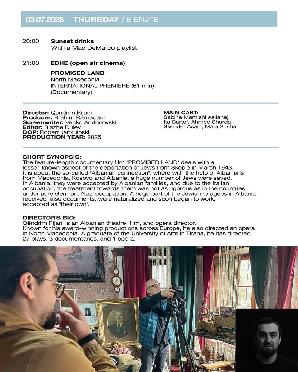 Happy to present the fascinating films that will put in motion our series of summertime events starting with PriDox - documentary film week 📽️
From 01-03 July at open air cinema at EDHE.

#pridox #prifest #vjosaforever