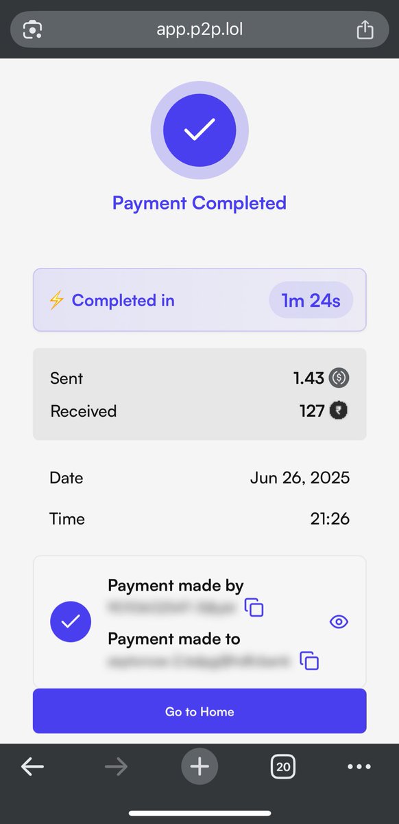 Airdrop_Jha's tweet image. Just ordered groceries on Zepto &amp;amp; paid seamlessly via @P2Pdotme&apos;s Scan &amp;amp; Pay with UPI QR! 🚀 
Loving the ease of crypto payments. 20% (up to $5) cashback on Zepto using P2P is a steal! 🛒

Order I’d : 21932
#P2Pdotme #zepto