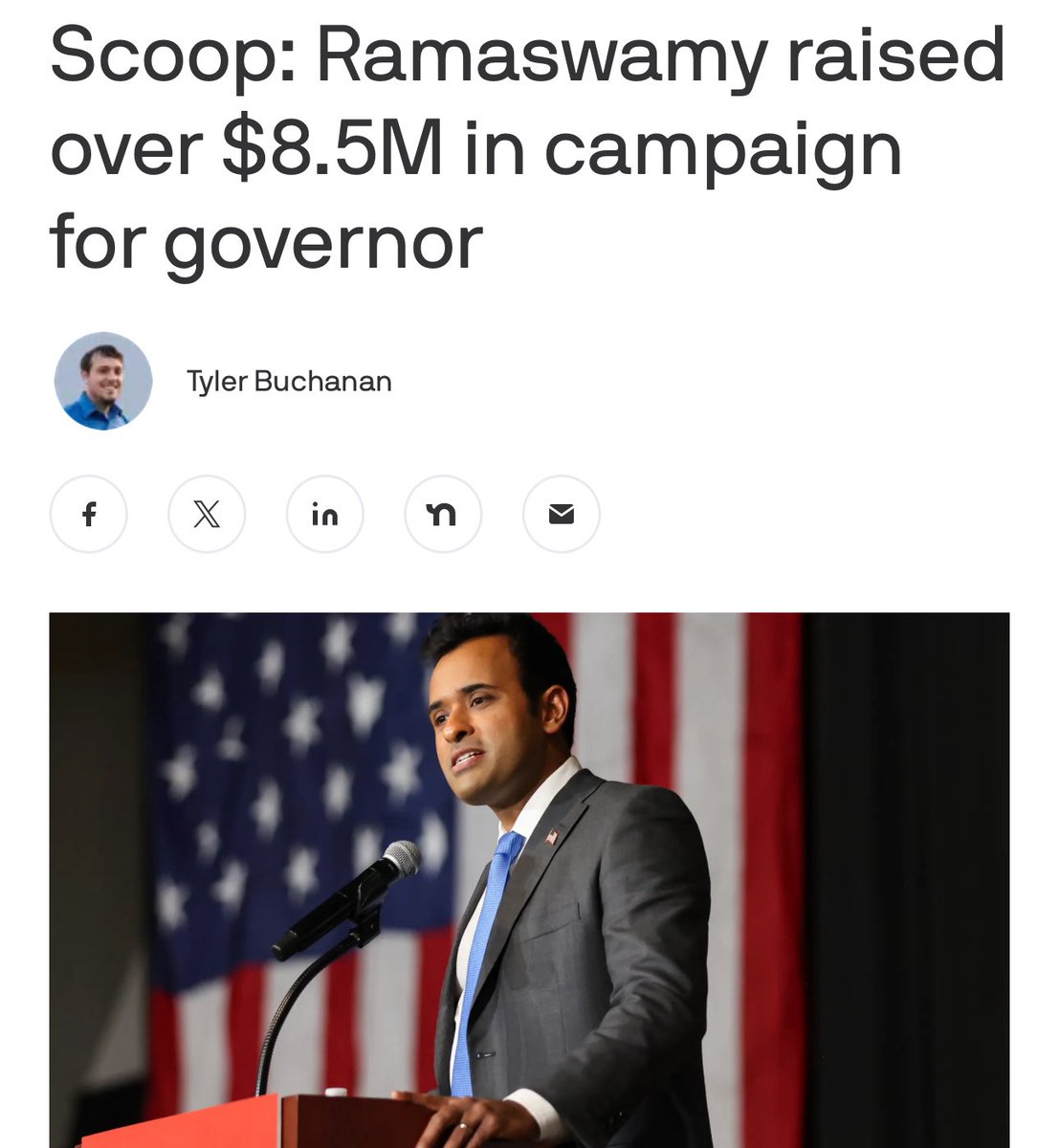 James Jinnette (@james_jinnette1) on Twitter photo ๐คฏ WOW: Vivek Ramaswamyโs gubernatorial campaign has raised over $8.5 MILLION with well over a year left before the election
The message this sends is clear: the people of Ohio are READY for real change and know that <a href="/VivekGRamaswamy/">Vivek Ramaswamy</a> is 100% the man for the job ๐คฏ WOW: Vivek Ramaswamyโs gubernatorial campaign has raised over $8.5 MILLION with well over a year left before the election
The message this sends is clear: the people of Ohio are READY for real change and know that <a href="/VivekGRamaswamy/">Vivek Ramaswamy</a> is 100% the man for the job