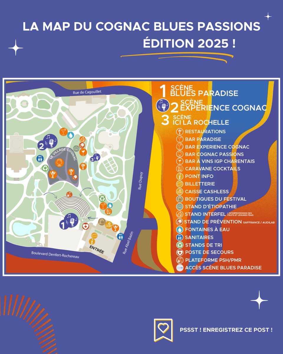 🎶 Prêt(e) à 𝐞𝐱𝐩𝐥𝐨𝐫𝐞𝐫 𝐜𝐡𝐚𝐪𝐮𝐞 𝐫𝐞𝐜𝐨𝐢𝐧 du 𝐂𝐨𝐠𝐧𝐚𝐜 𝐁𝐥𝐮𝐞𝐬 𝐏𝐚𝐬𝐬𝐢𝐨𝐧𝐬 ?

📍𝐋𝐚 𝐦𝐚𝐩 𝐨𝐟𝐟𝐢𝐜𝐢𝐞𝐥𝐥𝐞 du 𝐅𝐞𝐬𝐭𝐢𝐯𝐚𝐥 𝐂𝐨𝐠𝐧𝐚𝐜 𝐁𝐥𝐮𝐞𝐬 𝐏𝐚𝐬𝐬𝐢𝐨𝐧𝐬 est là pour vous guider 🎶👇

Info &amp; résa sur bluespassiosn.com 😎