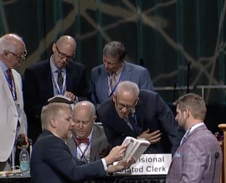 dustinwmesser's tweet image. I tuned into the PCA GA for a minute and the caught what was surely the most presbyterian moment of the week.