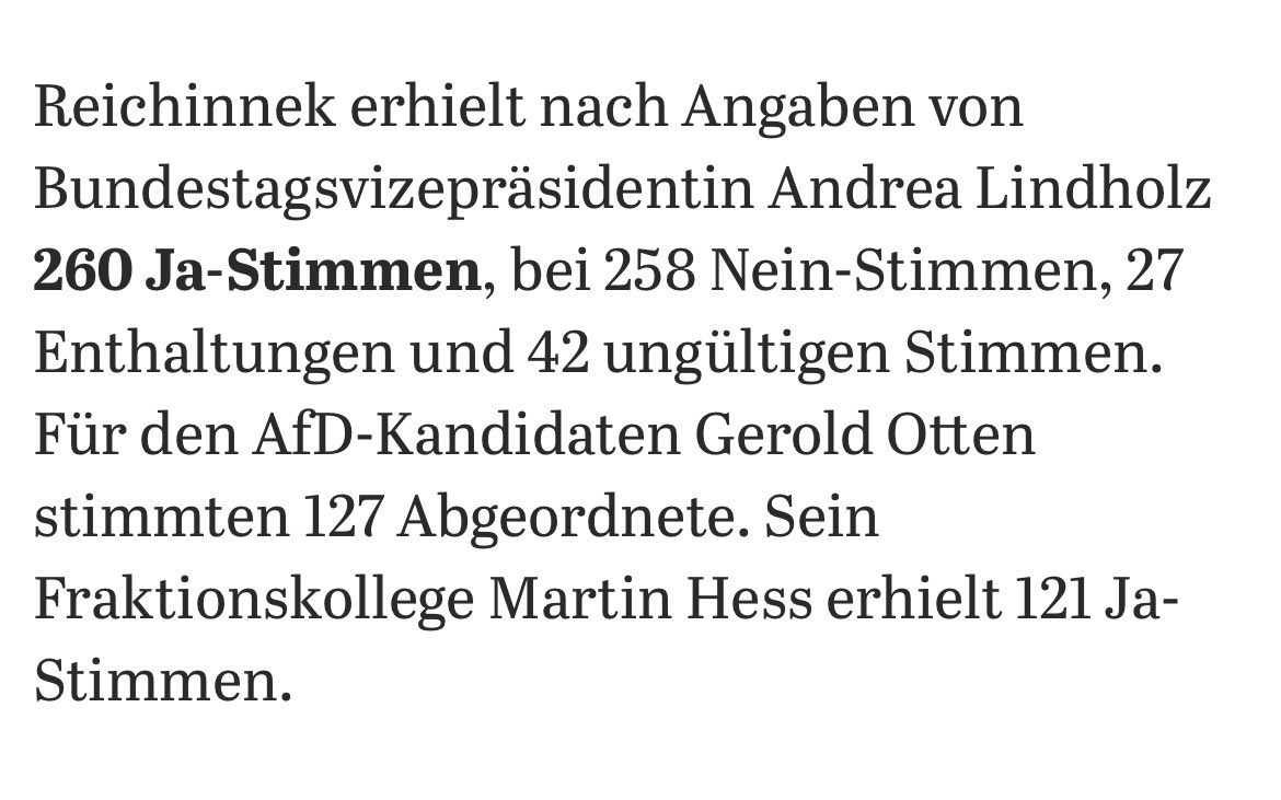 Das ist tatsächlich eine Überraschung: Die beiden durchgefallenen AfD-Kandidaten fürs Parlamentarische Kontrollgremium sind demnach nicht mal von all ihren eigenen Leuten gewählt worden - im Bundestag sitzen 151 AfD-Abgeordnete.