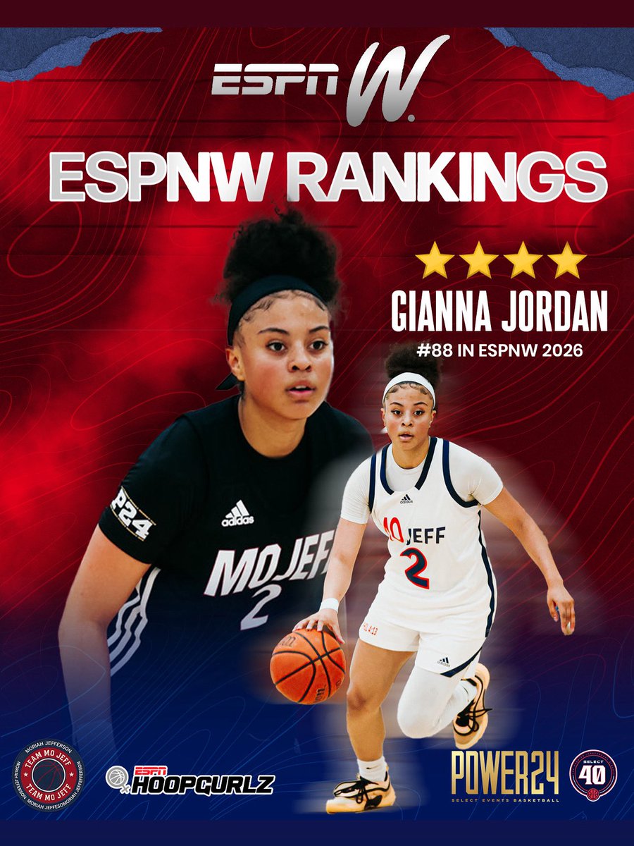 Congratulations <a href="/GiannaJordan_/">Gianna “GiGi” Jordan</a> 
It’s definitely a moment to celebrate because you’ve always been HER. 🔥
Now your name is officially listed among the best in the nation on the <a href="/espnW/">espnW</a> HoopGurlz Top 100! 💯

You’ve earned every bit of this… but this is only the beginning of your